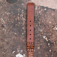 Load image into Gallery viewer, Leather &amp; Canvas Belt With Repeating Logo

