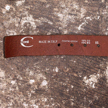 Load image into Gallery viewer, Leather &amp; Canvas Belt With Repeating Logo
