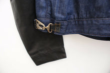 Load image into Gallery viewer, Denim Jacket With Detachable Leather Sleeves

