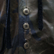 Load image into Gallery viewer, Camouflage Calfskin Leather Jacket With Fur Hood
