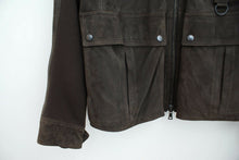 Load image into Gallery viewer, Brown Suede Leather &amp; Cotton Utility Jacket
