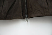Load image into Gallery viewer, Brown Suede Leather &amp; Cotton Utility Jacket
