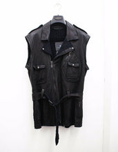 Load image into Gallery viewer, Leather Biker Jacket With Convertible Sleeves
