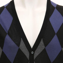 Load image into Gallery viewer, Silk Argyle Patterned Cardigan Jumper
