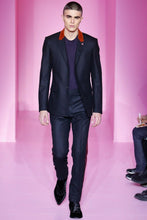 Load image into Gallery viewer, Black Wool Trousers with Burgundy Trim
