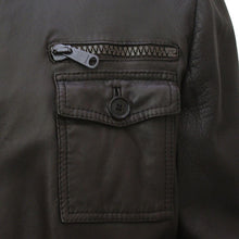 Load image into Gallery viewer, Brown Leather Bomber Jacket
