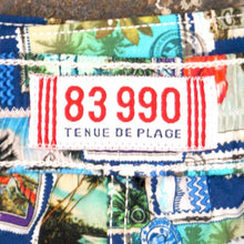 Load image into Gallery viewer, Blue Printed Stamp Swim Shorts
