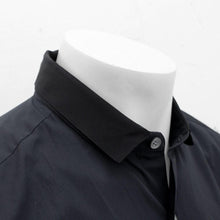 Load image into Gallery viewer, Black Long Sleeve Grosgrain Collar Slim Shirt
