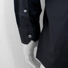Load image into Gallery viewer, Black Long Sleeve Grosgrain Collar Slim Shirt
