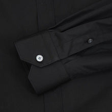 Load image into Gallery viewer, Black Long Sleeve Grosgrain Collar Slim Shirt
