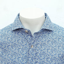 Load image into Gallery viewer, Blue White Floral Cotton Casual Shirt
