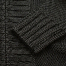 Load image into Gallery viewer, Black Knitwear Hoody Zip-up Cardigan
