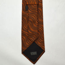 Load image into Gallery viewer, Orange &amp; Black Stripe Silk Tie

