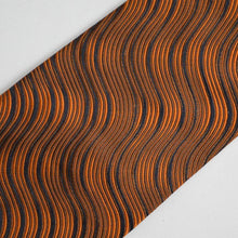 Load image into Gallery viewer, Orange &amp; Black Stripe Silk Tie

