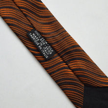 Load image into Gallery viewer, Orange &amp; Black Stripe Silk Tie
