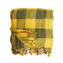 Load image into Gallery viewer, Yellow &amp; Green Check Scarf
