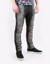 Load image into Gallery viewer, Black Spray Paint Effect Slim Cotton Jeans
