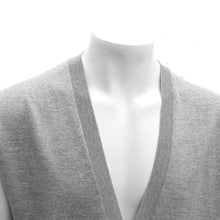 Load image into Gallery viewer, Grey Wool Sleeveless Cardigan With Bee Emblem

