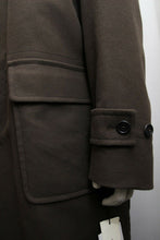 Load image into Gallery viewer, Olive Drab Felt Cotton Hooded Duffle Coat
