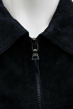 Load image into Gallery viewer, Midnight Blue Suede Leather Overshirt Jacket
