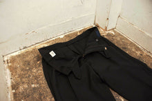 Load image into Gallery viewer, Black Wool Trousers With Gros Grain Raw Edge Seam Detail
