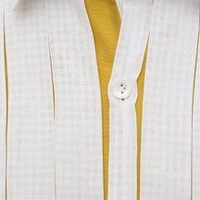 Load image into Gallery viewer, Tonal White Check Shirt With Pleated Bib Detail
