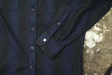 Load image into Gallery viewer, Blue Wool Flannel Shadow Plaid Shirt
