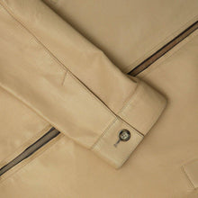Load image into Gallery viewer, Calfskin Leather Zip Up Jacket in Peach Tone
