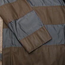 Load image into Gallery viewer, Khaki &amp; Grey Leather Stripe Paneled Jacket

