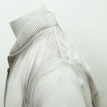 Load image into Gallery viewer, White Pebbled Deer Skin Leather Jacket With Gradient
