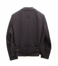 Load image into Gallery viewer, Navy Blue Wool Cropped Pea Coat Style Jacket
