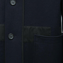 Load image into Gallery viewer, Navy Blue Hooded Overcoat With Detachable Sheep Fur Lining
