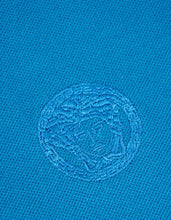 Load image into Gallery viewer, Teal Blue Medusa Crest Polo T-Shirt
