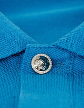 Load image into Gallery viewer, Teal Blue Medusa Crest Polo T-Shirt
