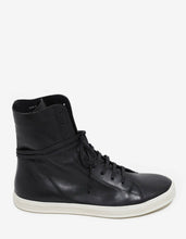 Load image into Gallery viewer, Mastosneaks Black Leather High Top Trainers

