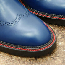 Load image into Gallery viewer, Navy Blue Wingtip Derby Shoe
