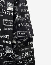 Load image into Gallery viewer, Black Double Sleeve Paris Resto Print Windbreaker -
