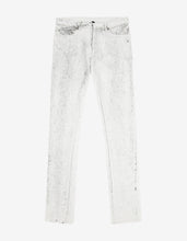 Load image into Gallery viewer, White Distressed Print Jeans -
