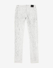 Load image into Gallery viewer, White Distressed Print Jeans -
