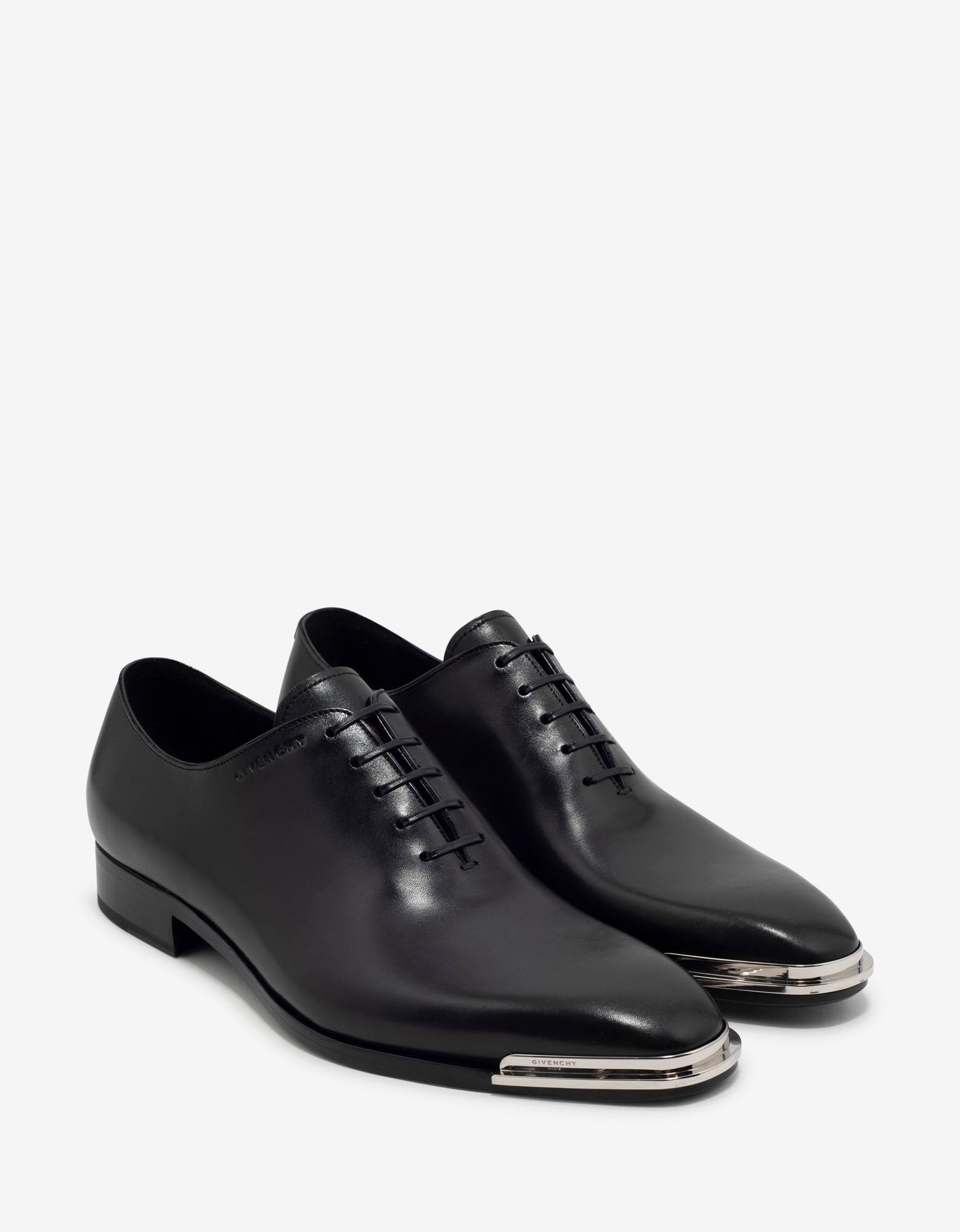 metal tipped dress shoes Black Leather Oxford with Tips Hestia Drop Waist Shirring monk straps Tip Type:Straight Serrated Tips LowStock:43501791477811