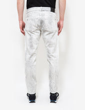 Load image into Gallery viewer, White Distressed Print Jeans -
