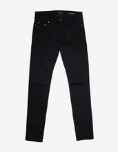 Load image into Gallery viewer, Black D02 Blow Out Knee Skinny Jeans
