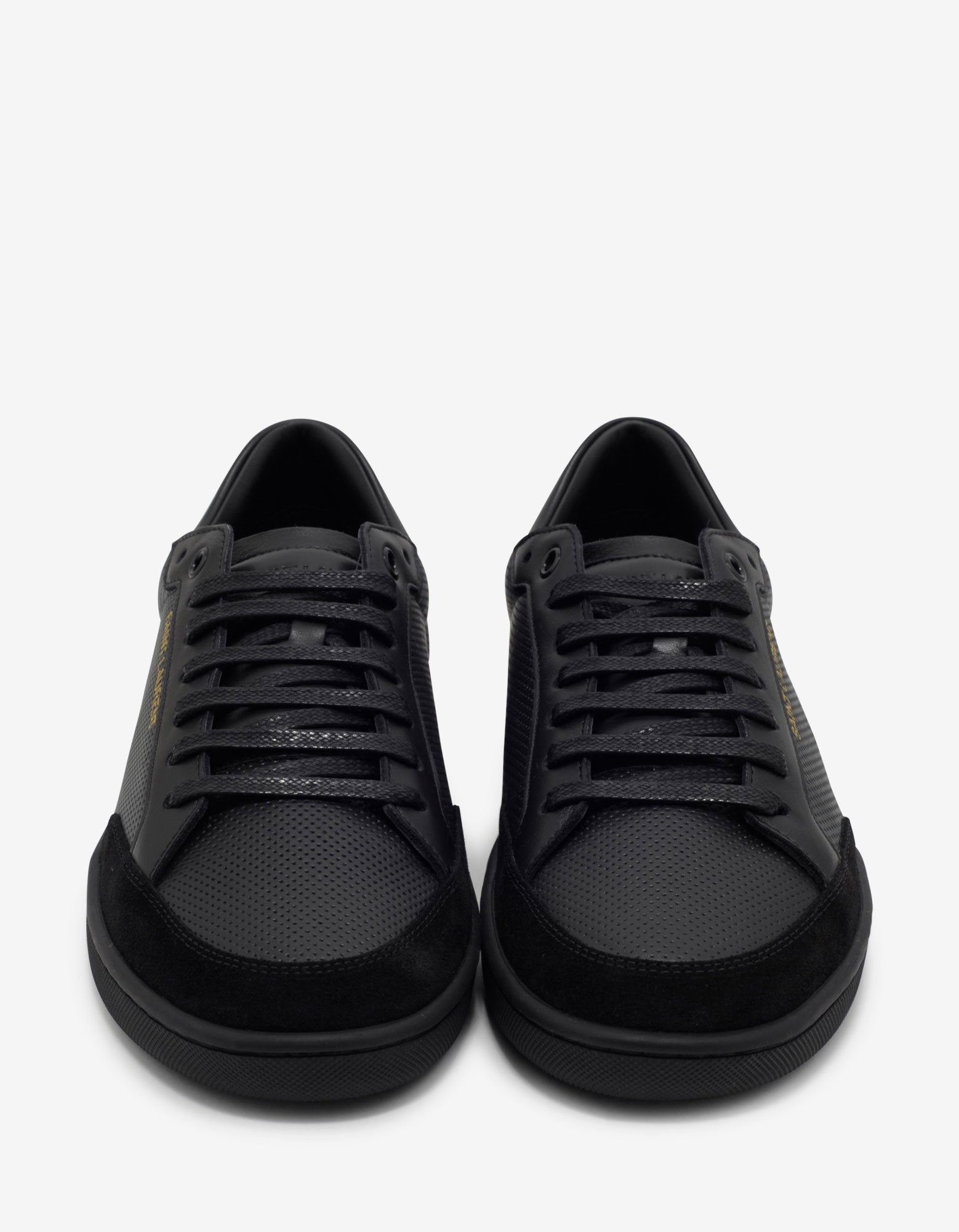 Court Classic SL/10 Black Perforated Leather Trainers – morphe1556123.com