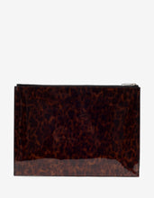 Load image into Gallery viewer, Tortoiseshell Print Patent Leather iPad Pouch
