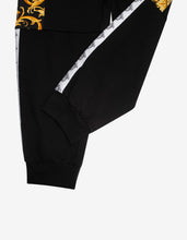 Load image into Gallery viewer, Black Barocco Insert Sweat Pants -
